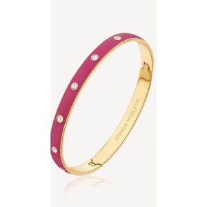 Brosway With You Pink Enamel Gold Tone Crystal Hinged Bangle Bracelet BWY48 NEW‎